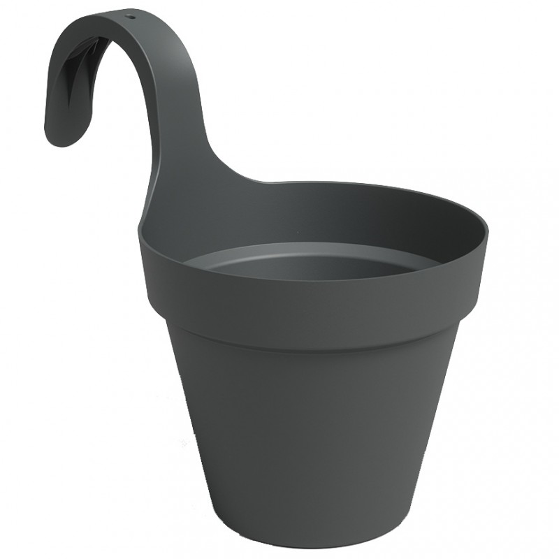 dema Pot rond CAPRI 20 anthracite + crochet balcon