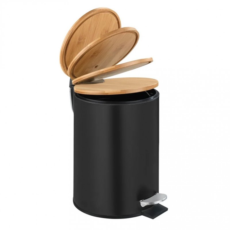 Dema Poubelle à Pédale 3L Noire WENKO Tortona