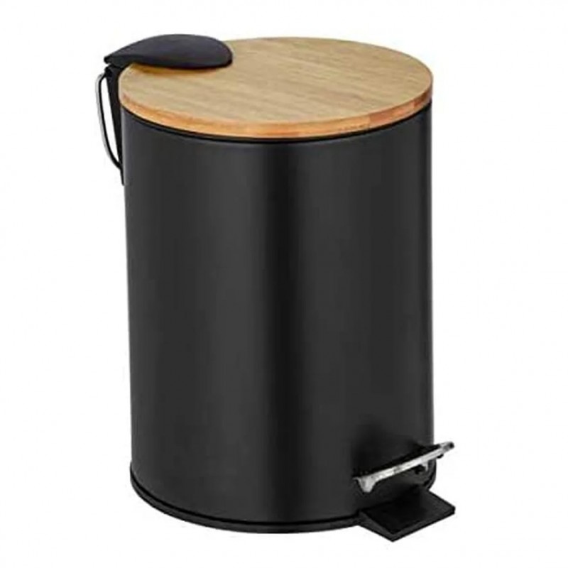 dema Poubelle à pédale 3L noire WENKO Tortona
