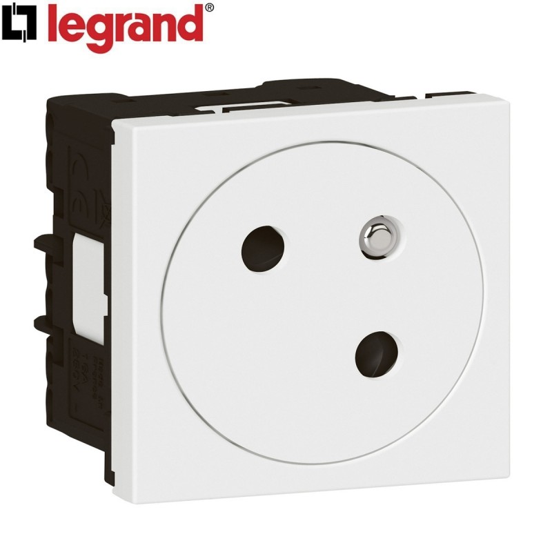 dema Prise simple 2P+T LEGRAND Mosaic blanc