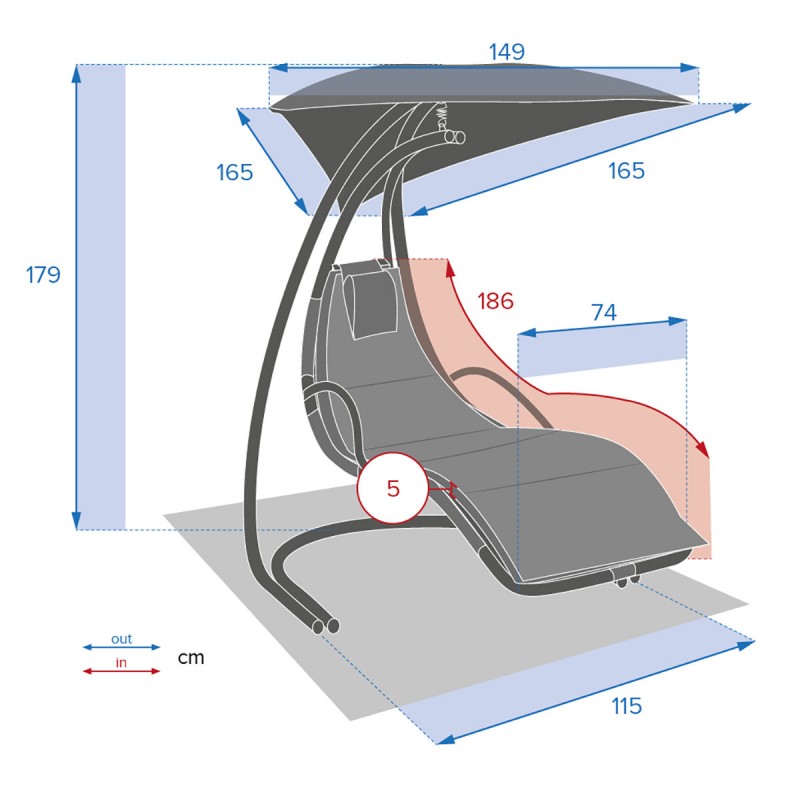 Dema Relax Suspendu AGADIR Avec Ombrelle