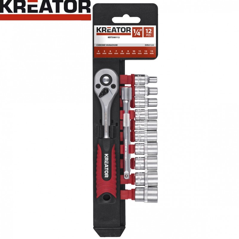 dema Set racagnac + 12 douilles KREATOR 1/4" 4-13mm