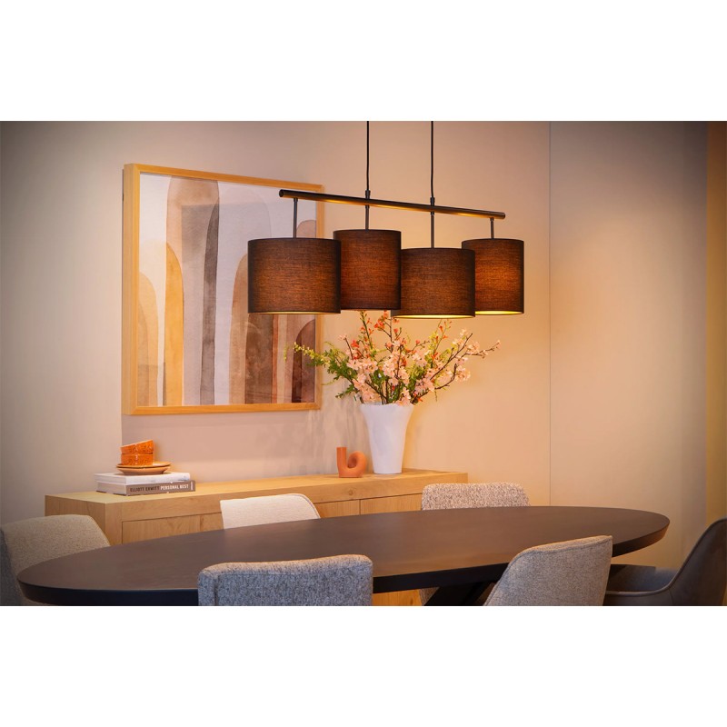 Dema Suspension Coton Noir 4xE27 MAYA