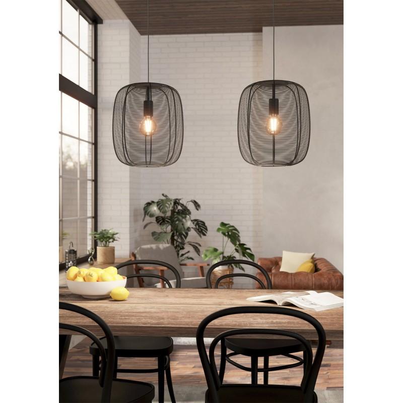 Dema Suspension RINROE Acier Noir 2xE27