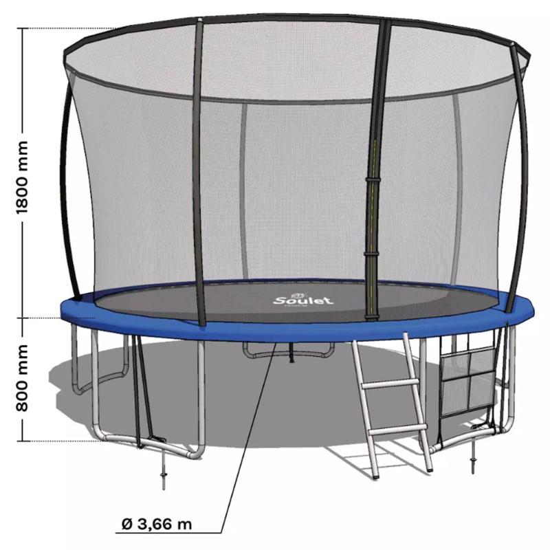 Dema Trampoline Soulet Rond 366 Cm H 180 Cm