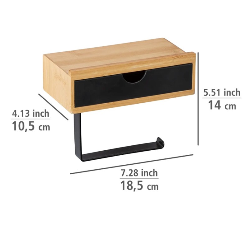 Dema Dérouleur De Papier Toilette + Tiroir WENKO Bambusa