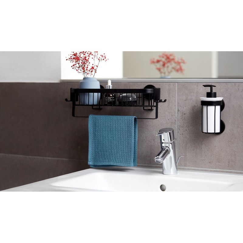 Dema Etagère De SDB +barre Et Crochets WENKO Classic Noir 35cm