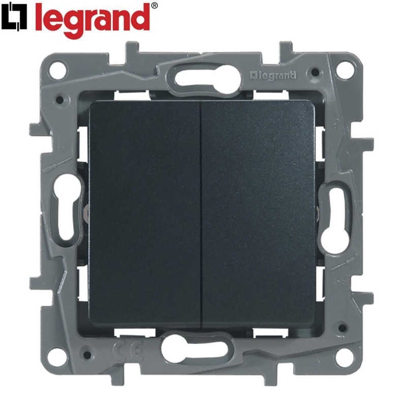 dema Interrupteur double va et vient LEGRAND Niloe anthracite