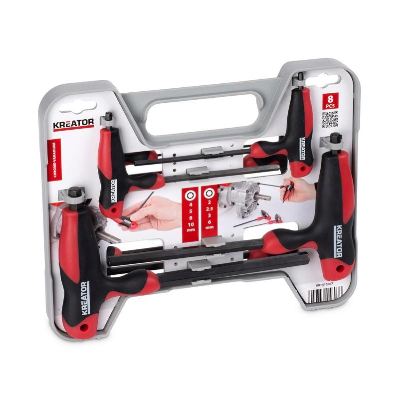 Dema Jeu De 8 Clés Mâles Hexagonales KREATOR 2 à 10 Mm