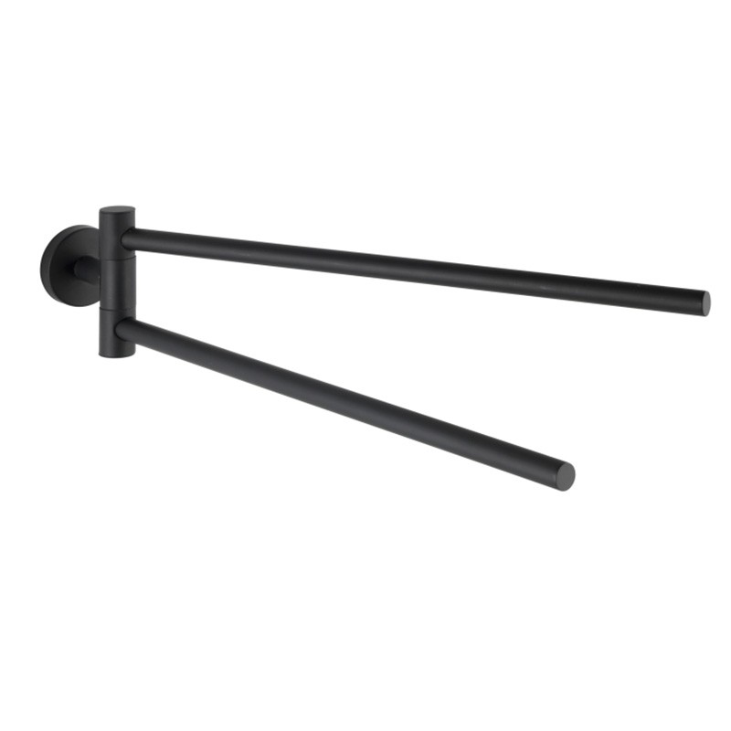 Dema Porte Serviette Double Pivotant WENKO Bosio Noir 43cm
