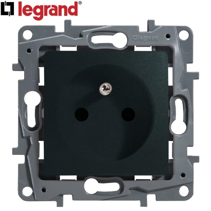 dema Prise encastrable 2P + T LEGRAND Niloe anthracite