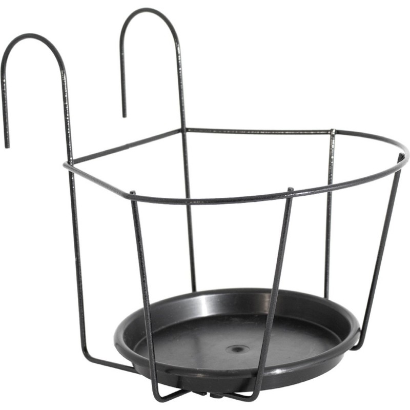 dema Support de balcon pour pot 18-20cm en métal noir