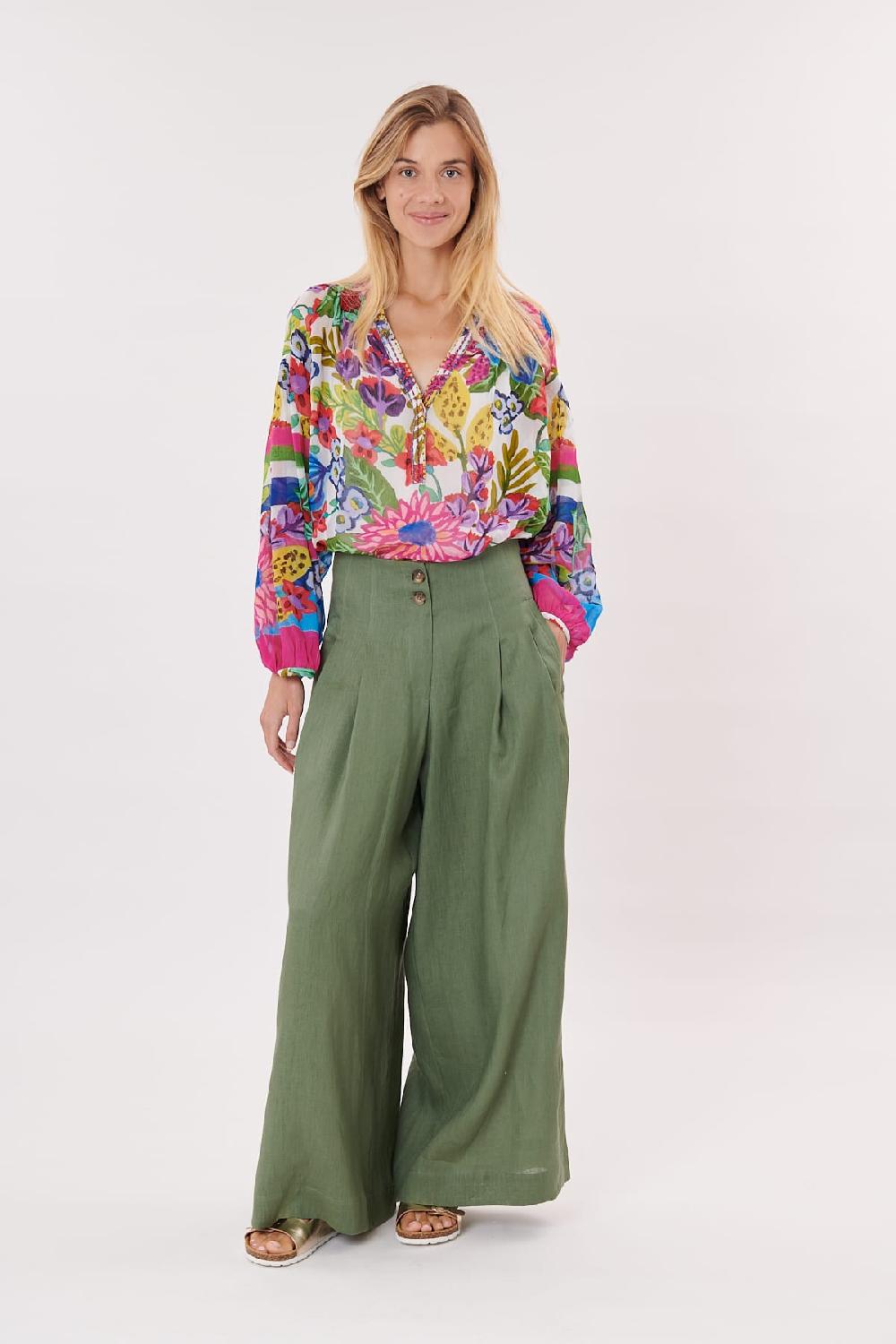 Derhy Blouse Imprimée Avec Des Perles Col En V RUTH