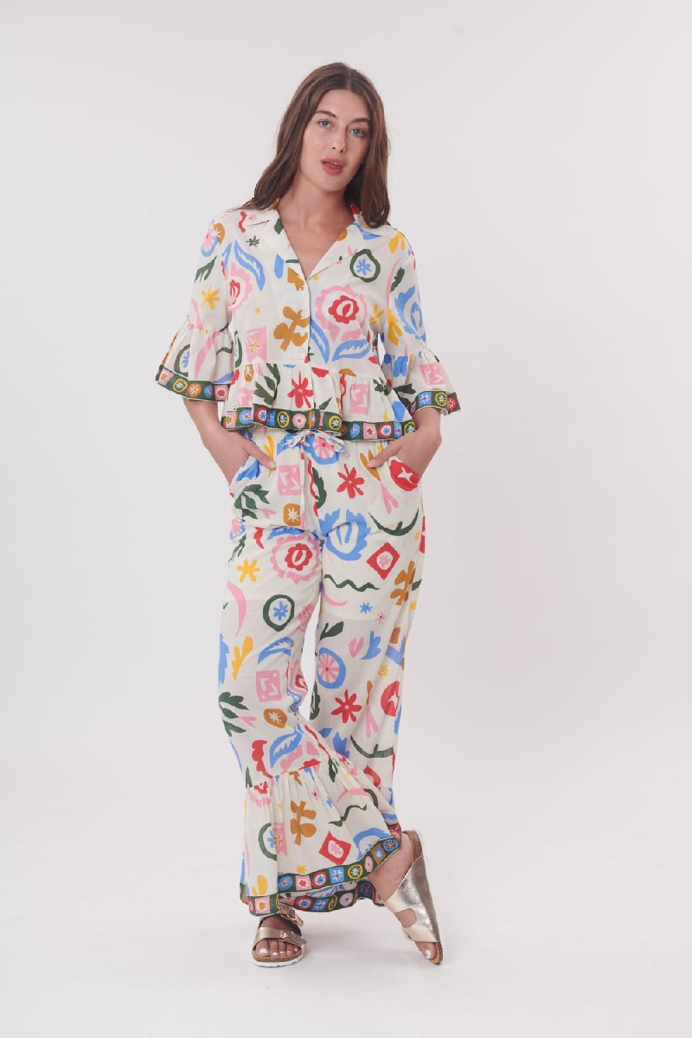 Derhy Chemise Imprimée Manches Courtes Et Volants RHODES