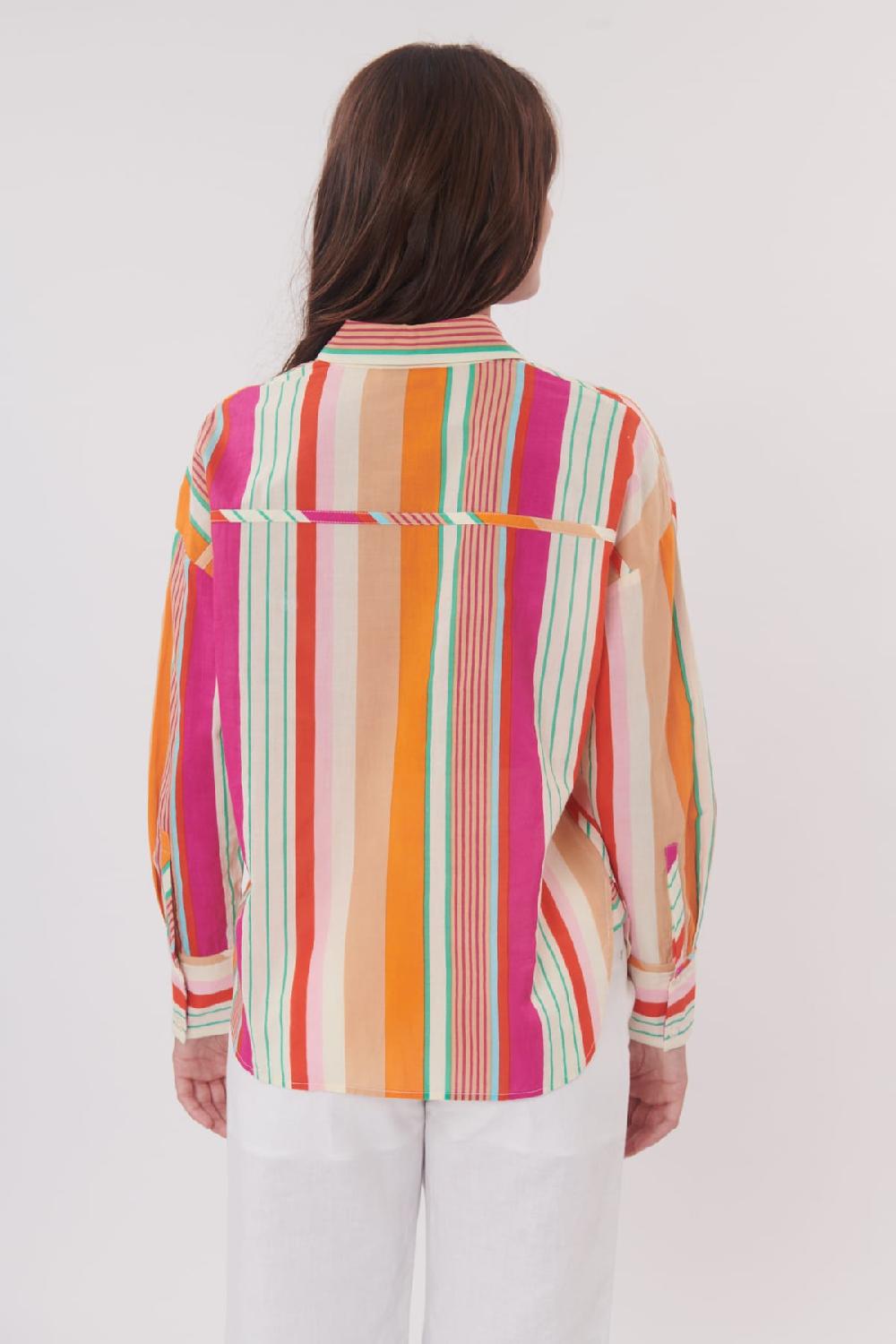 Derhy Chemise Imprimée Rayée Manches Longues RENONCULE