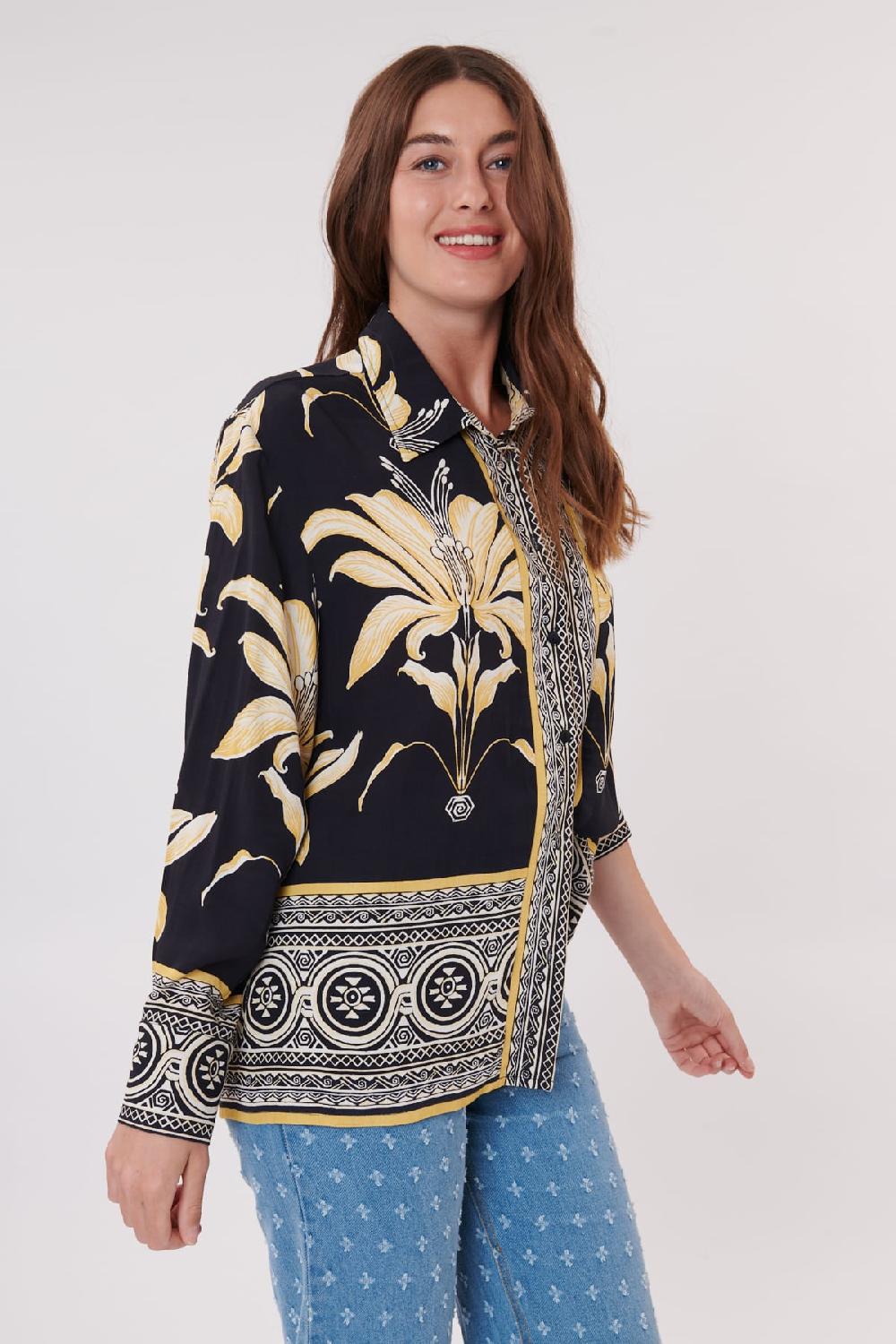 Derhy Chemise Longue Imprimée Manches Longues REALITE