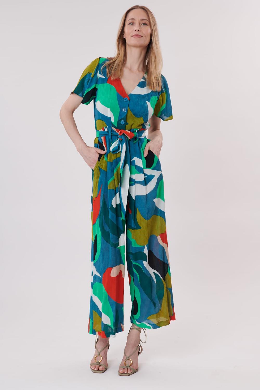 Derhy Combinaison Ample Imprimée Manches Courtes IDA