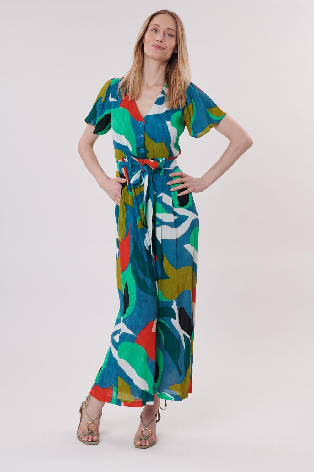 Derhy Combinaison Ample Imprimée Manches Courtes IDA