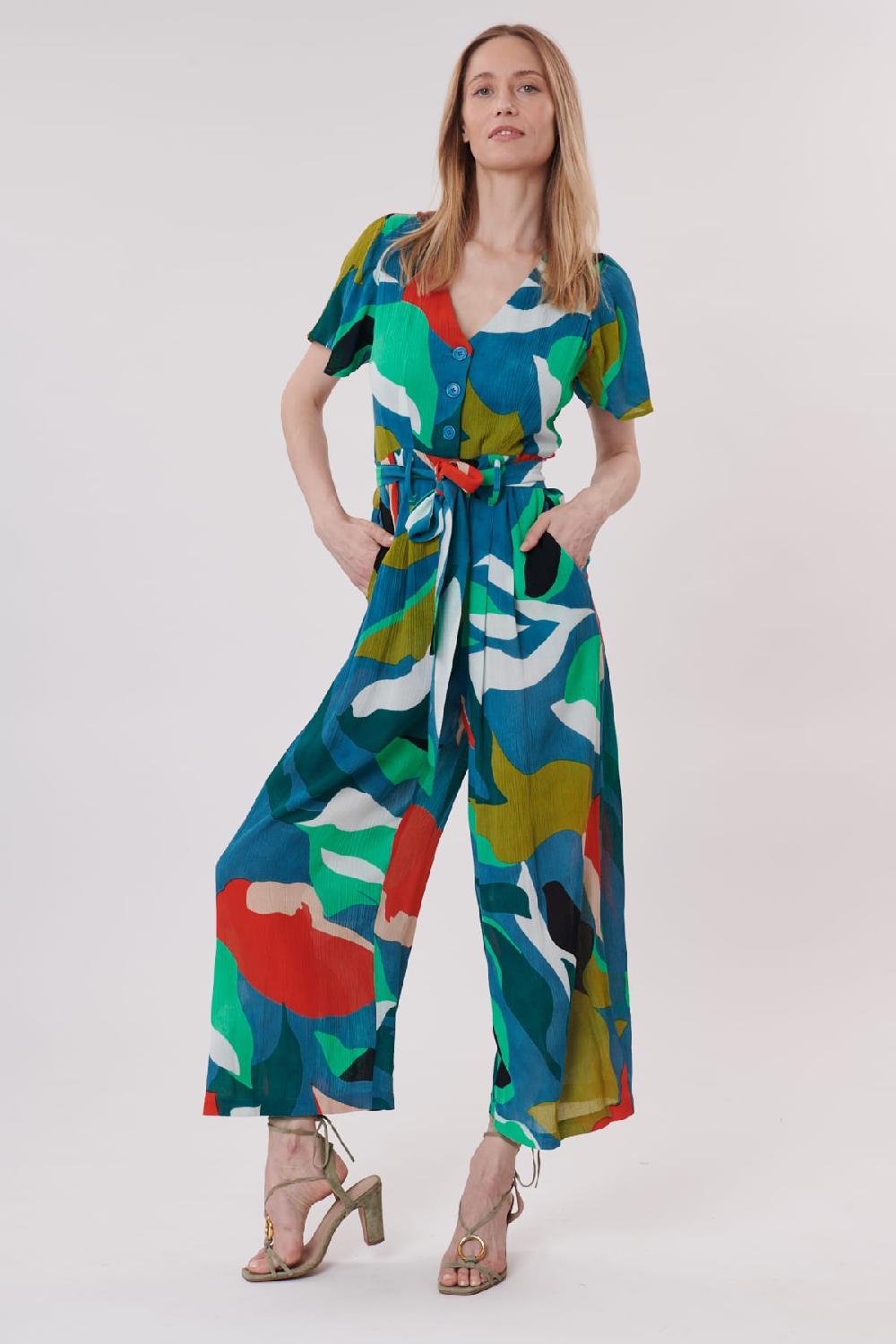 derhy Combinaison ample imprimée manches courtes IDA