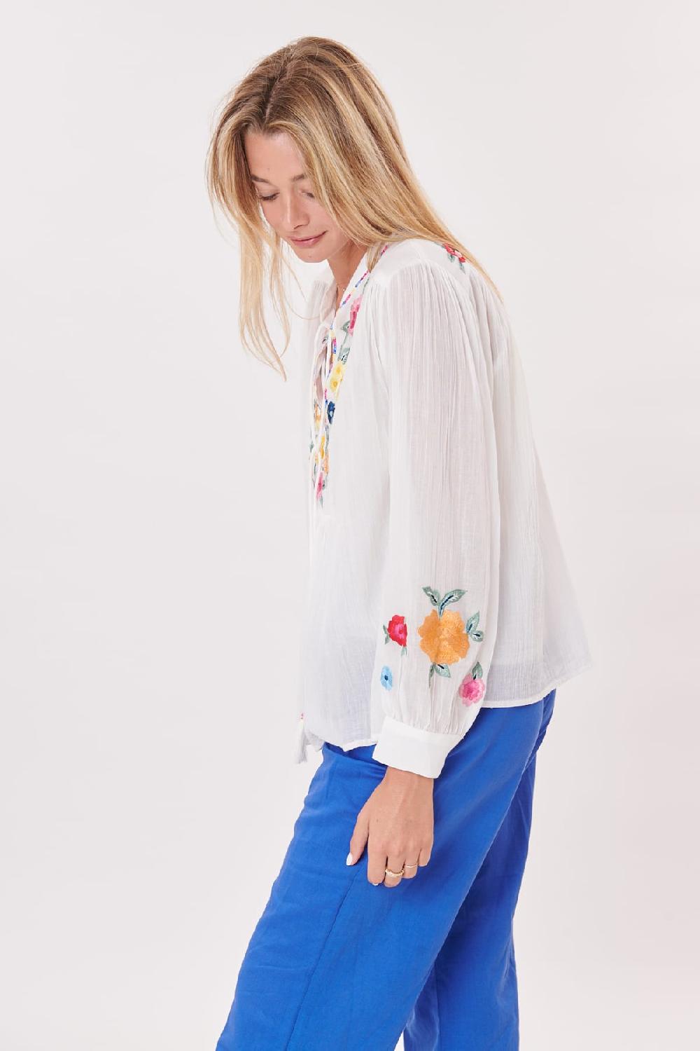 Derhy Blouse Ample Brodée Manches Longues ONDINE