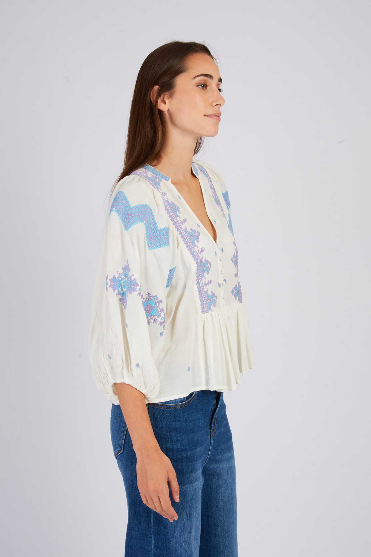 Derhy Blouse Brodée BALLADE