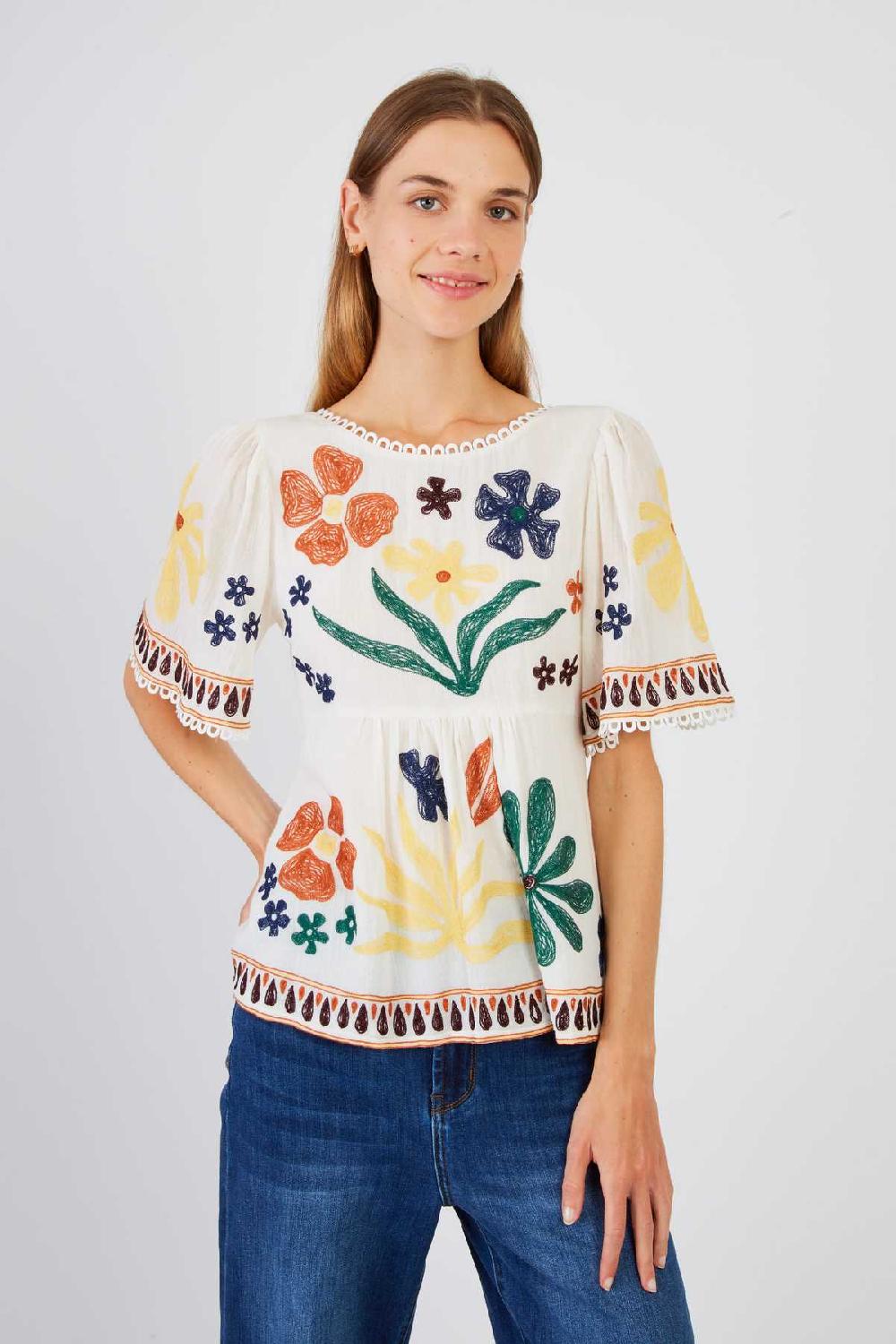 Derhy Blouse Brodée BASTELICA