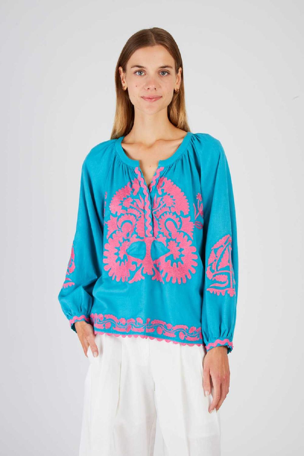 Derhy Blouse Brodée Manches Longues BARBADES