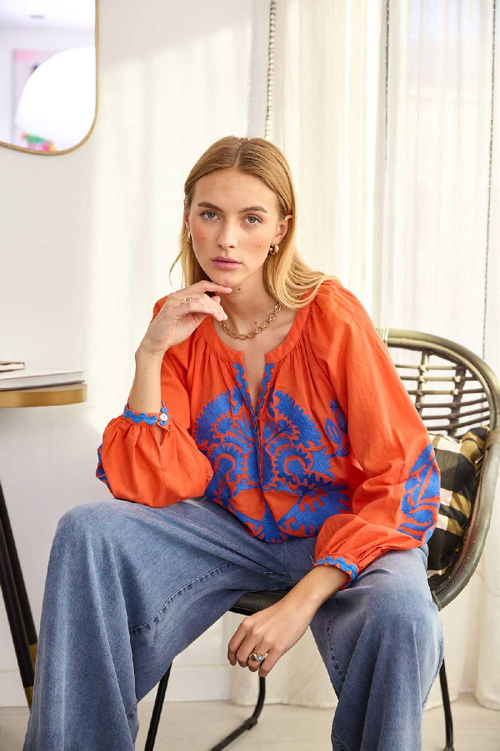 derhy Blouse brodée manches longues BARBADES