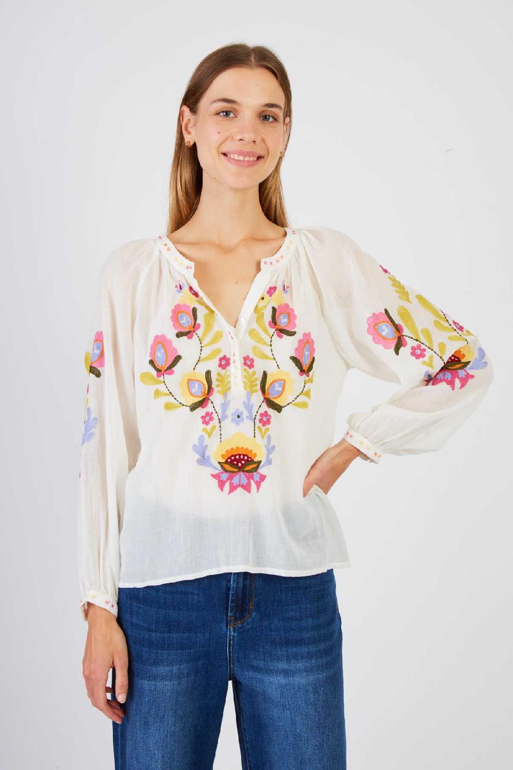 Derhy Blouse Brodée Manches Longues BARBERINE