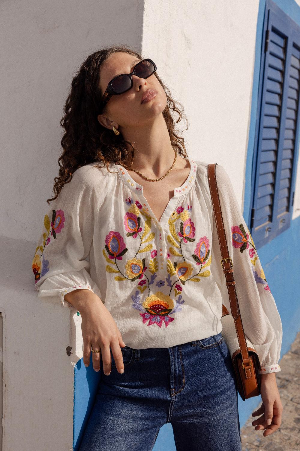 derhy Blouse brodée manches longues BARBERINE