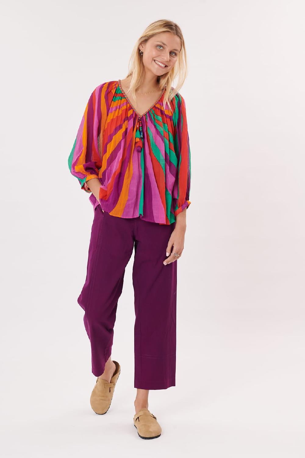 Derhy Blouse évasée Imprimée Manches 3/4 RECITAL