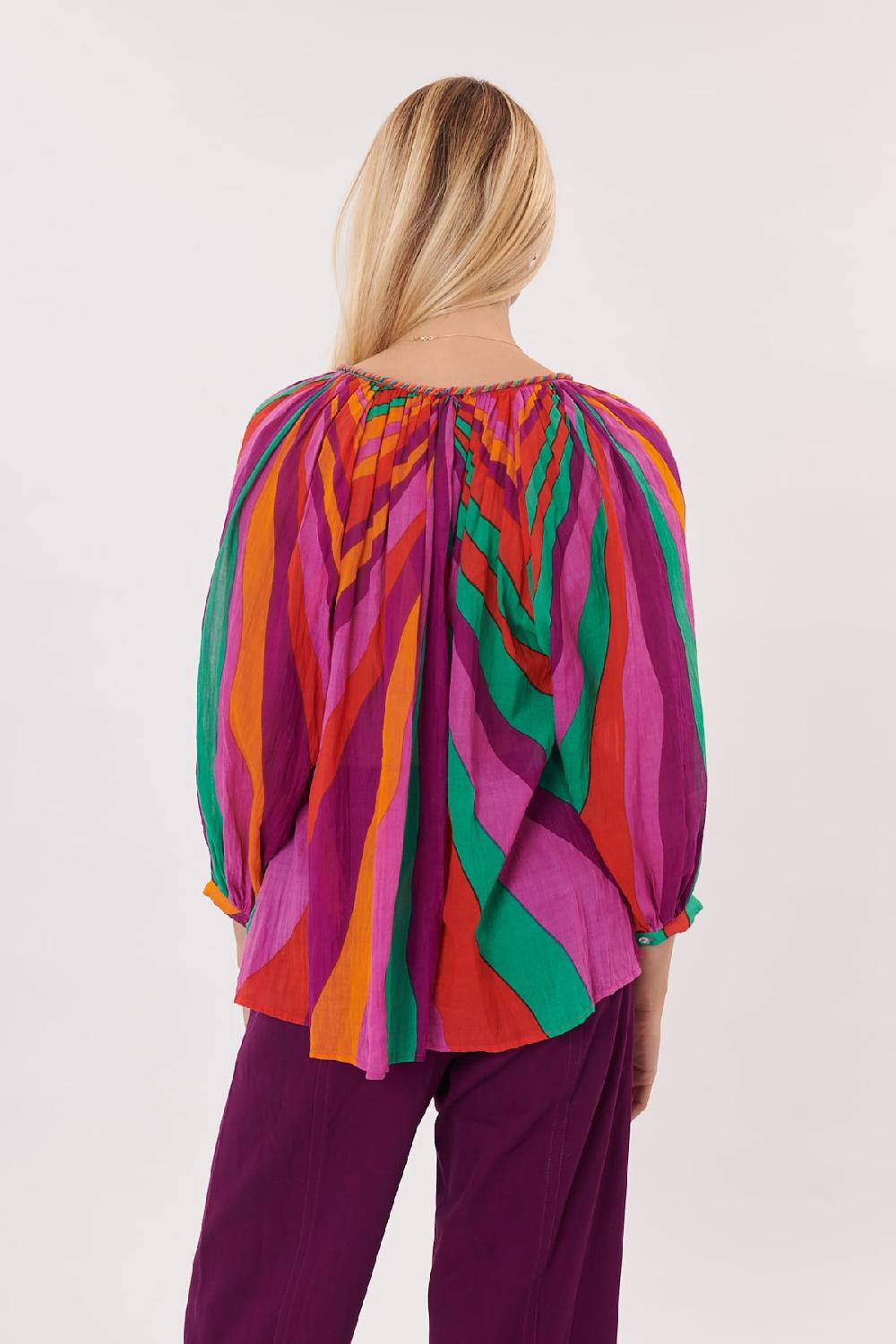 Derhy Blouse évasée Imprimée Manches 3/4 RECITAL