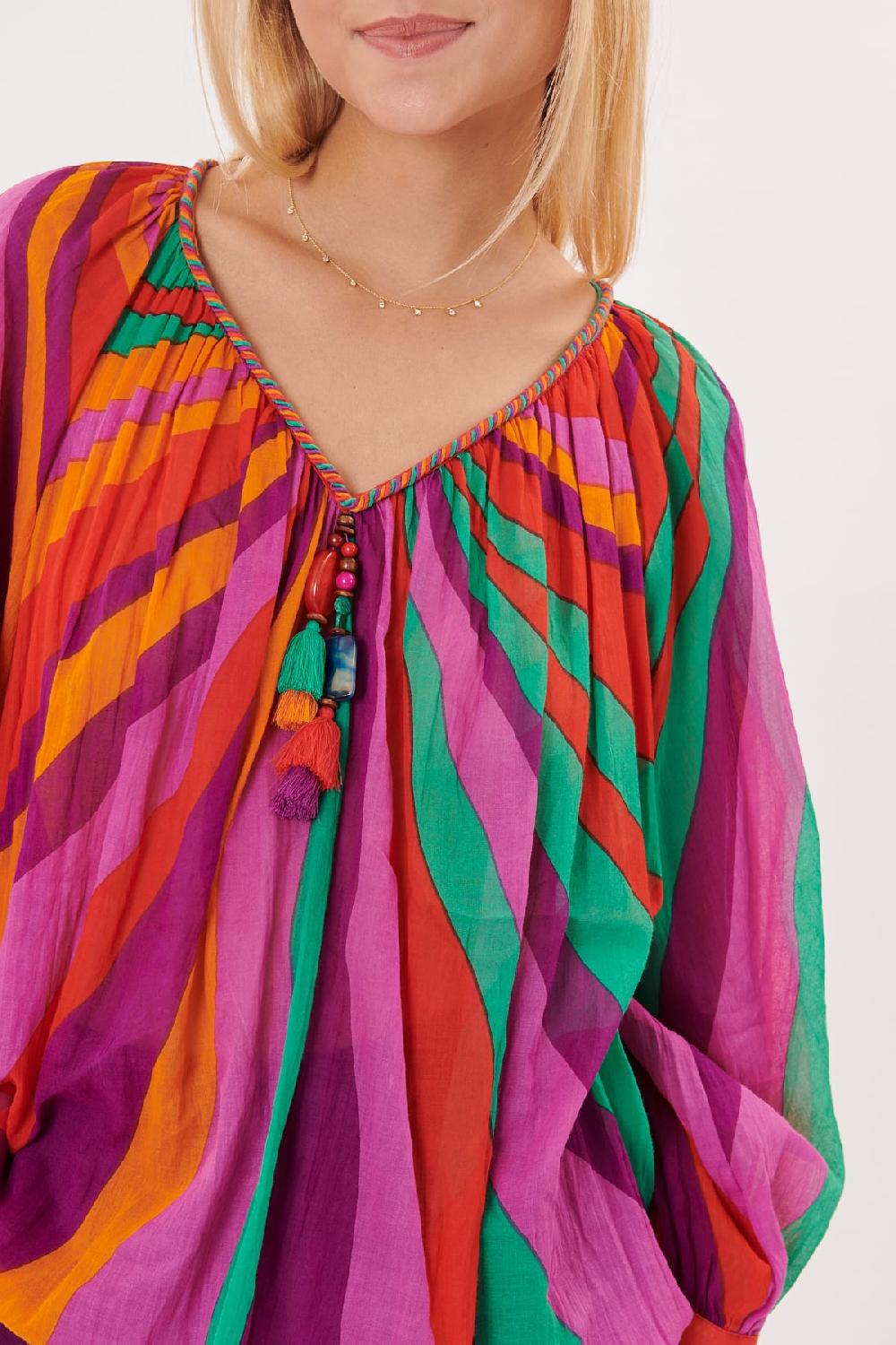 Derhy Blouse évasée Imprimée Manches 3/4 RECITAL