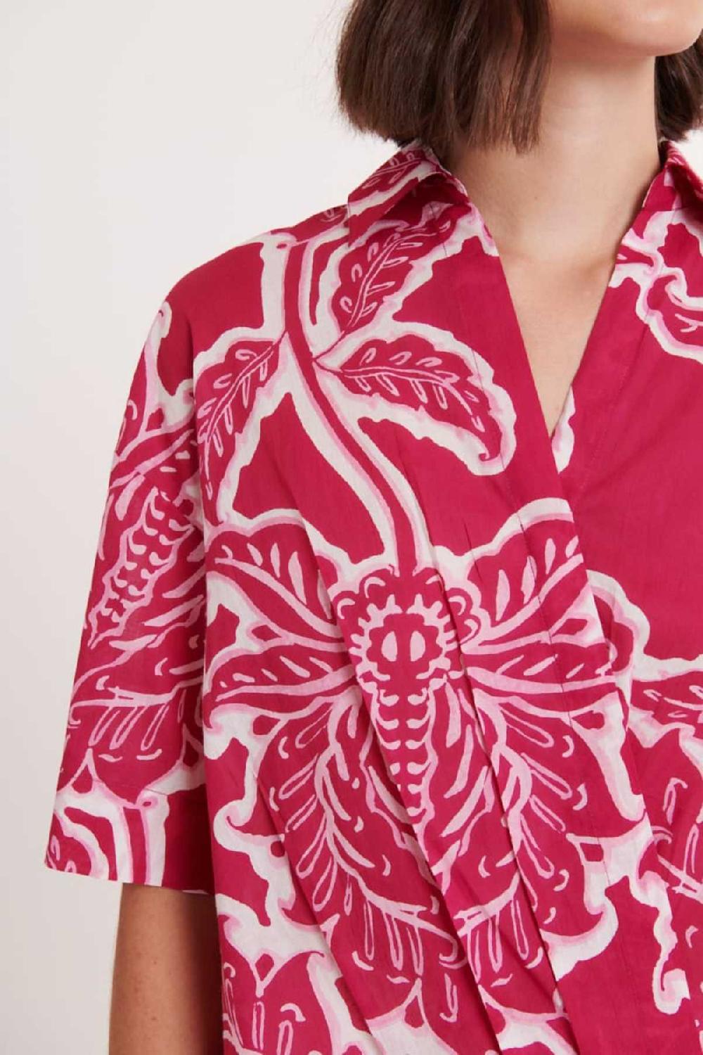 Derhy Blouse Imprimée Drapée En Coton EOLE