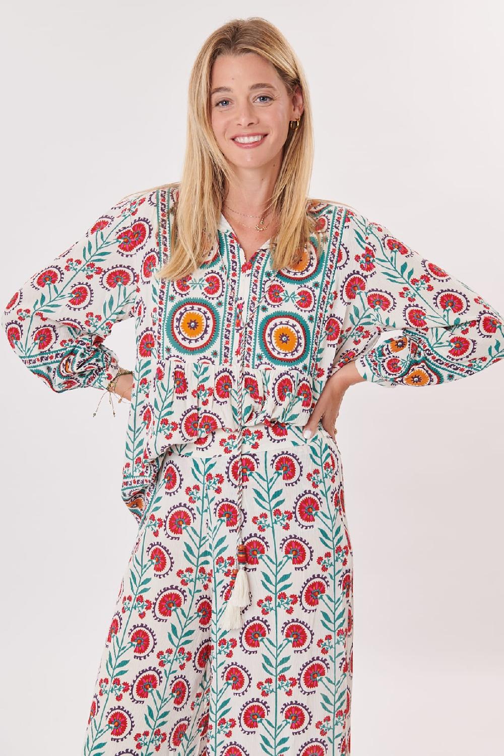 Derhy Blouse Imprimée Manches 3/4 REQUIEM