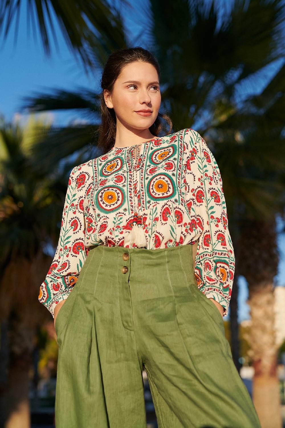 Derhy Blouse Imprimée Manches 3/4 REQUIEM