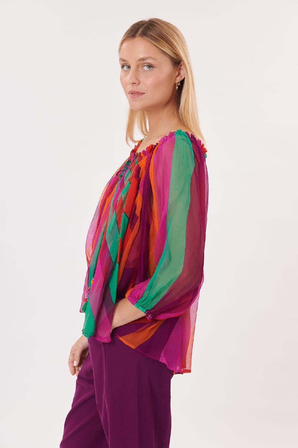 Derhy Blouse Manches 3/4 Imprimée ROUERGUE