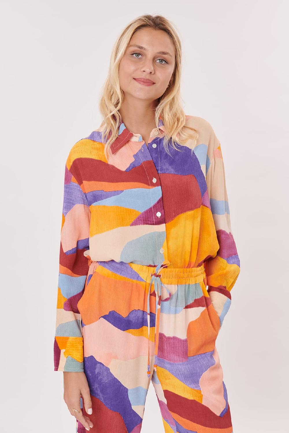 Derhy Chemise Oversize Imprimé Abstrait ROUSSILLON