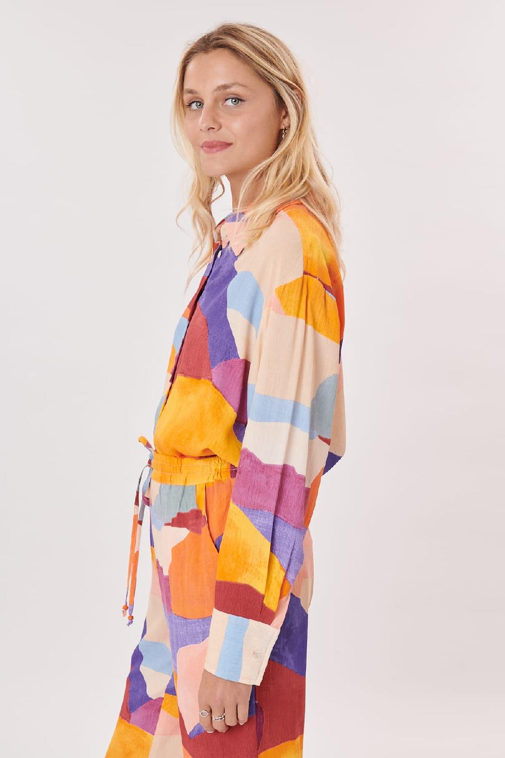 Derhy Chemise Oversize Imprimé Abstrait ROUSSILLON