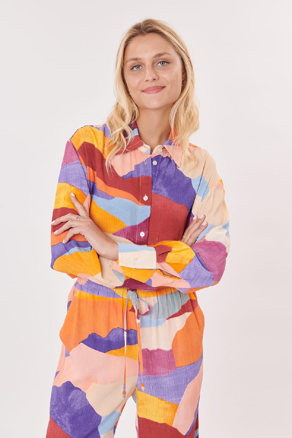 Derhy Chemise Oversize Imprimé Abstrait ROUSSILLON