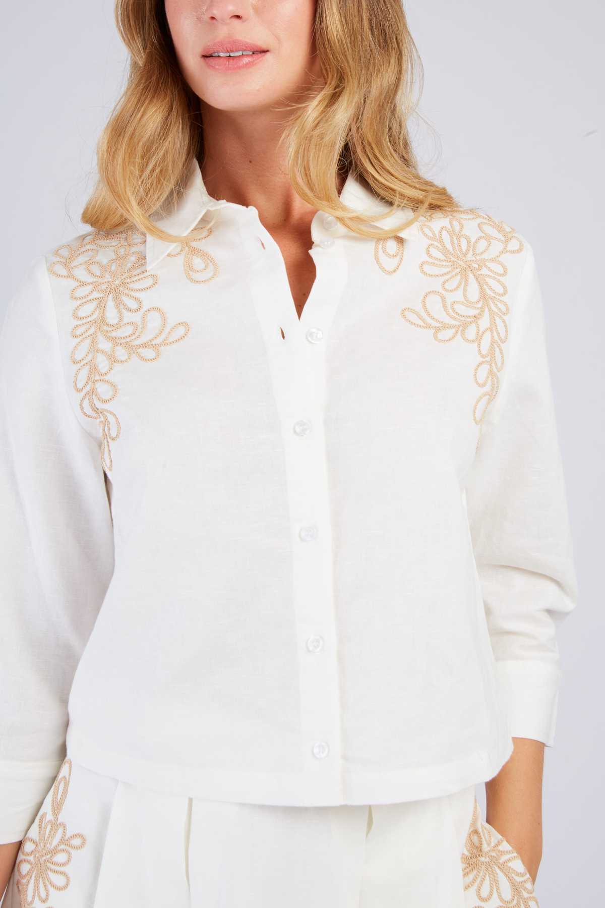 Derhy Chemisier En Lin Brodé BABY