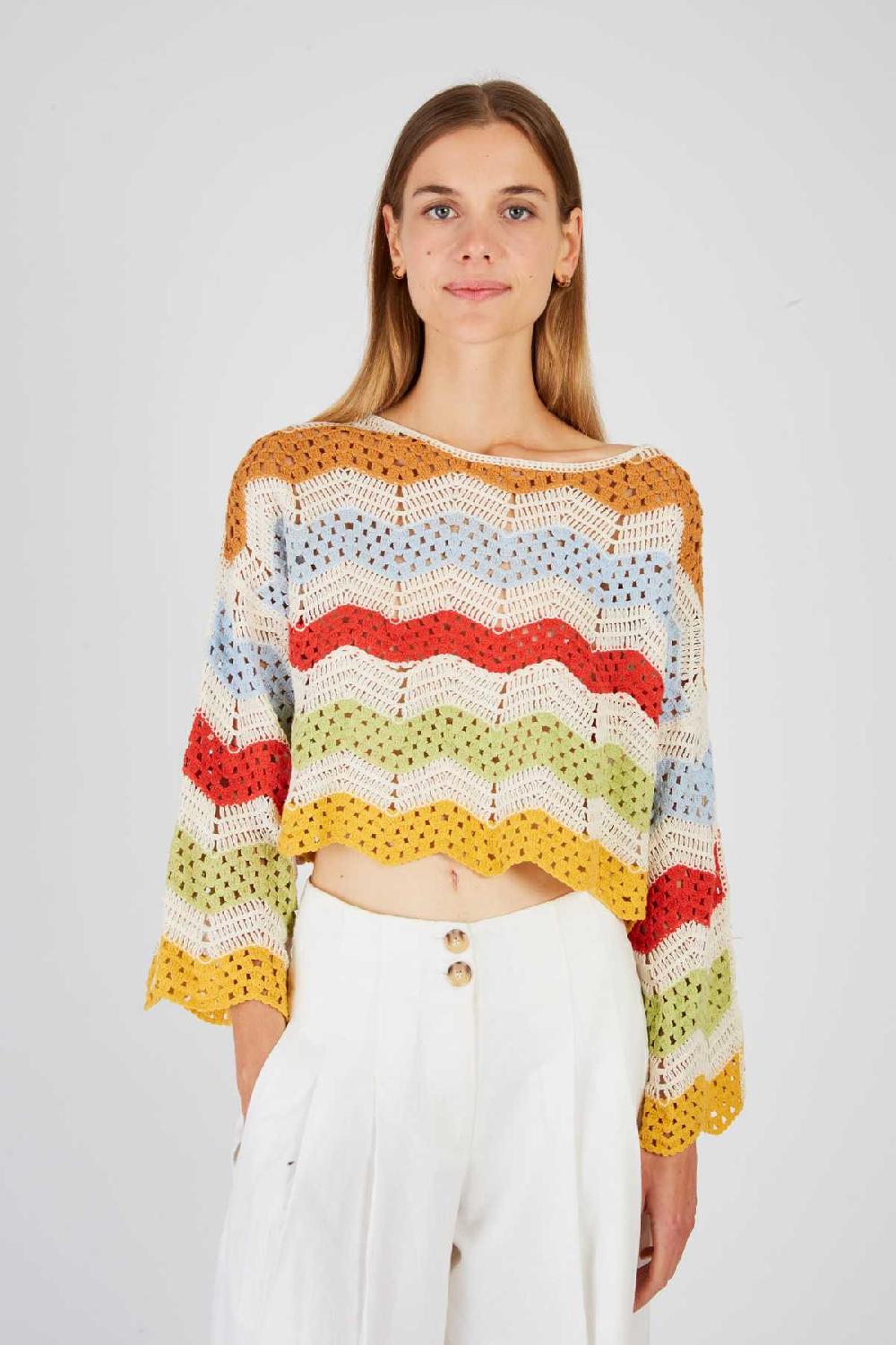 Derhy Crop Top En Maille Ajourée ELIORA
