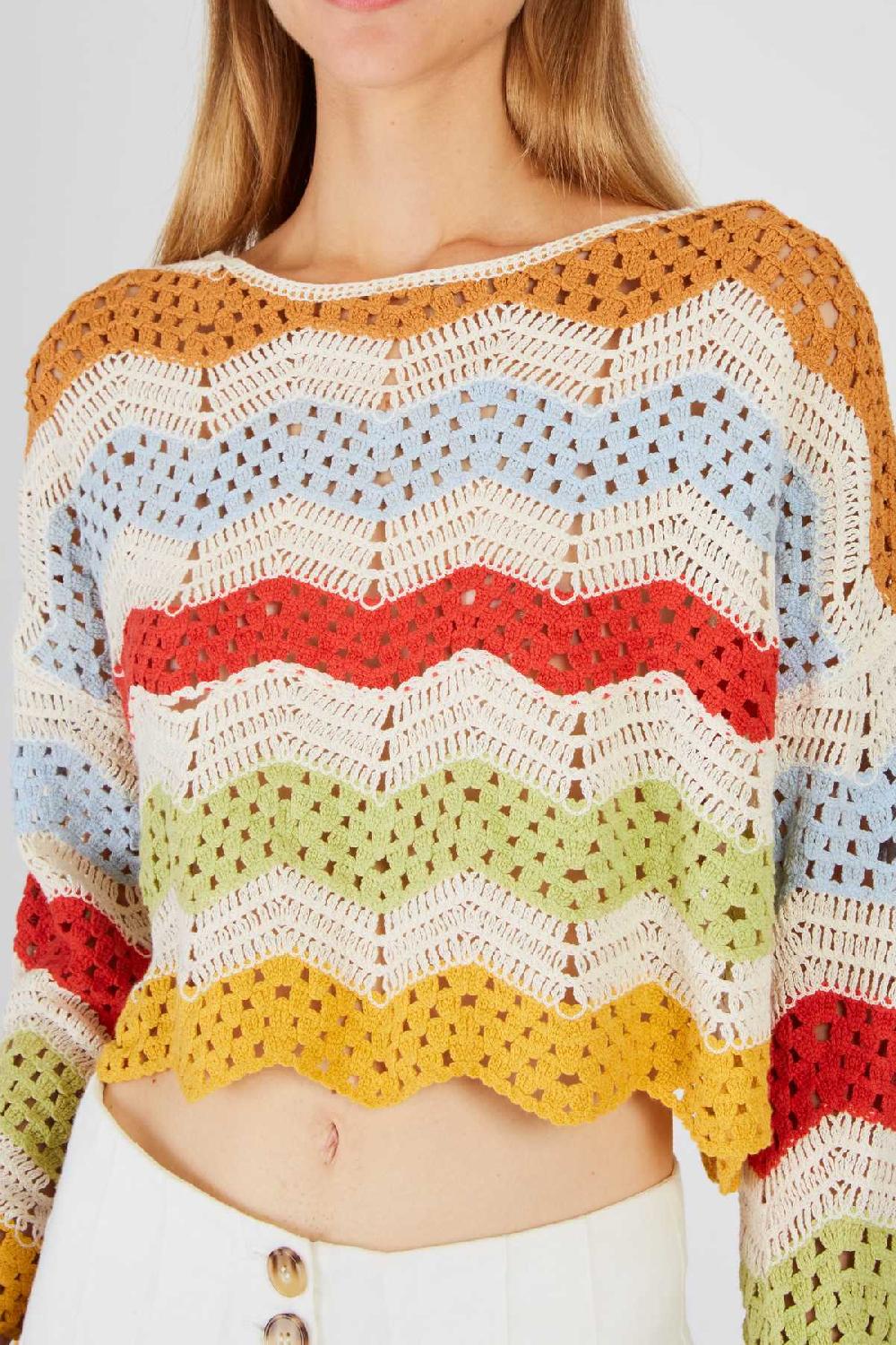 Derhy Crop Top En Maille Ajourée ELIORA