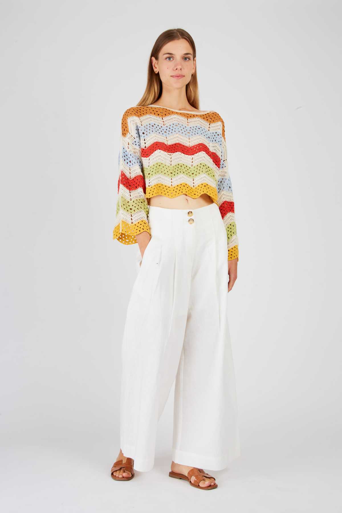 derhy Crop top en maille ajourée ELIORA