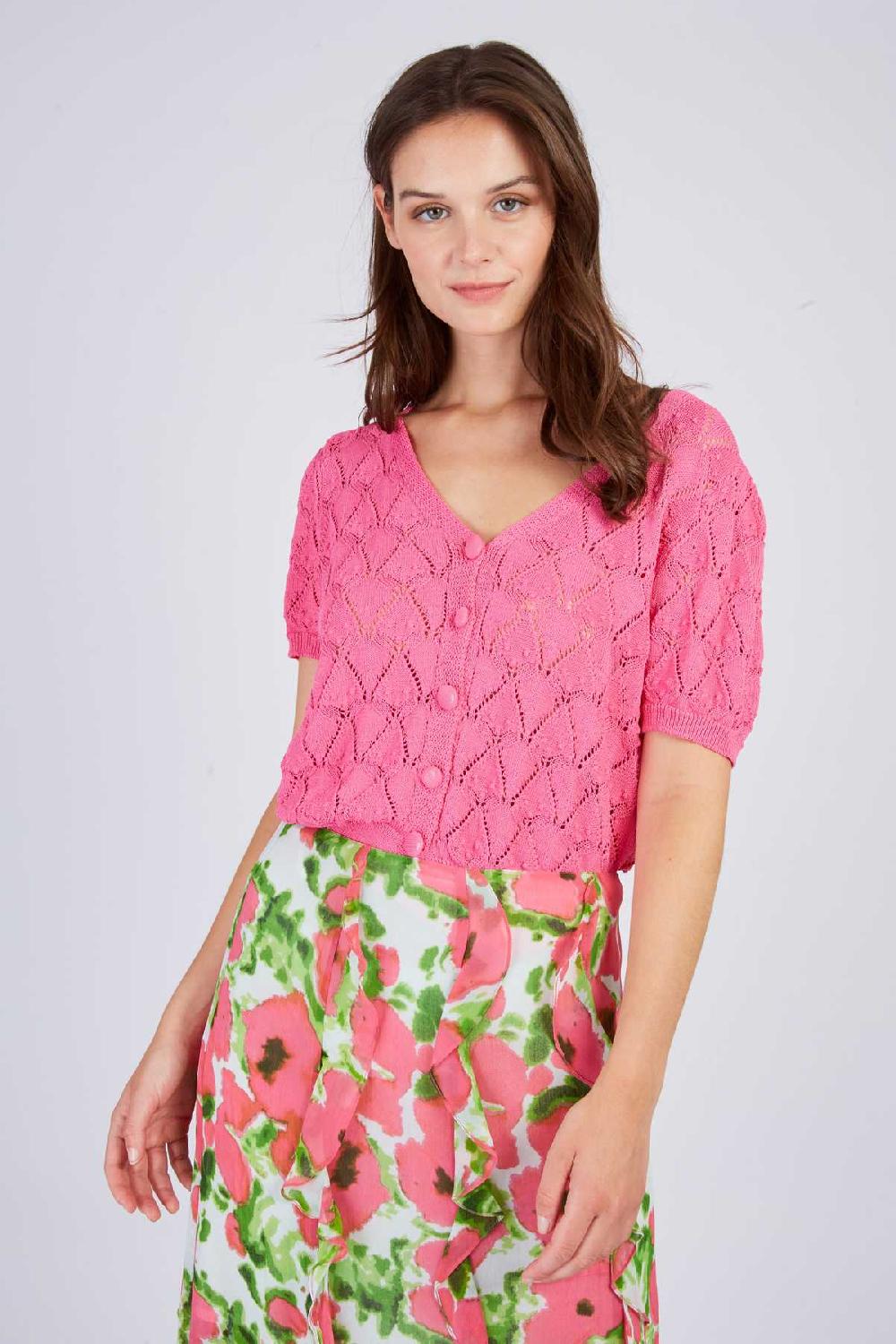 Derhy Gilet Court En Maille Ajourée FLORE
