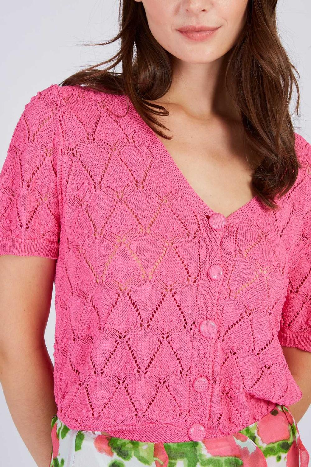 Derhy Gilet Court En Maille Ajourée FLORE
