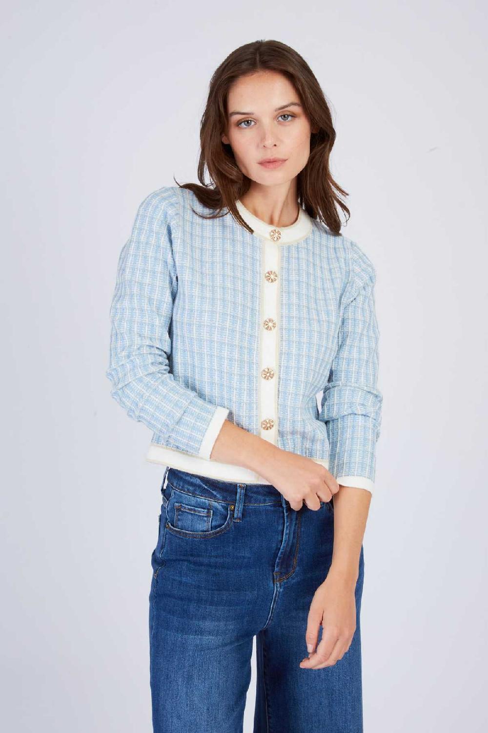 Derhy Gilet En Maille à Motif FLORINDA