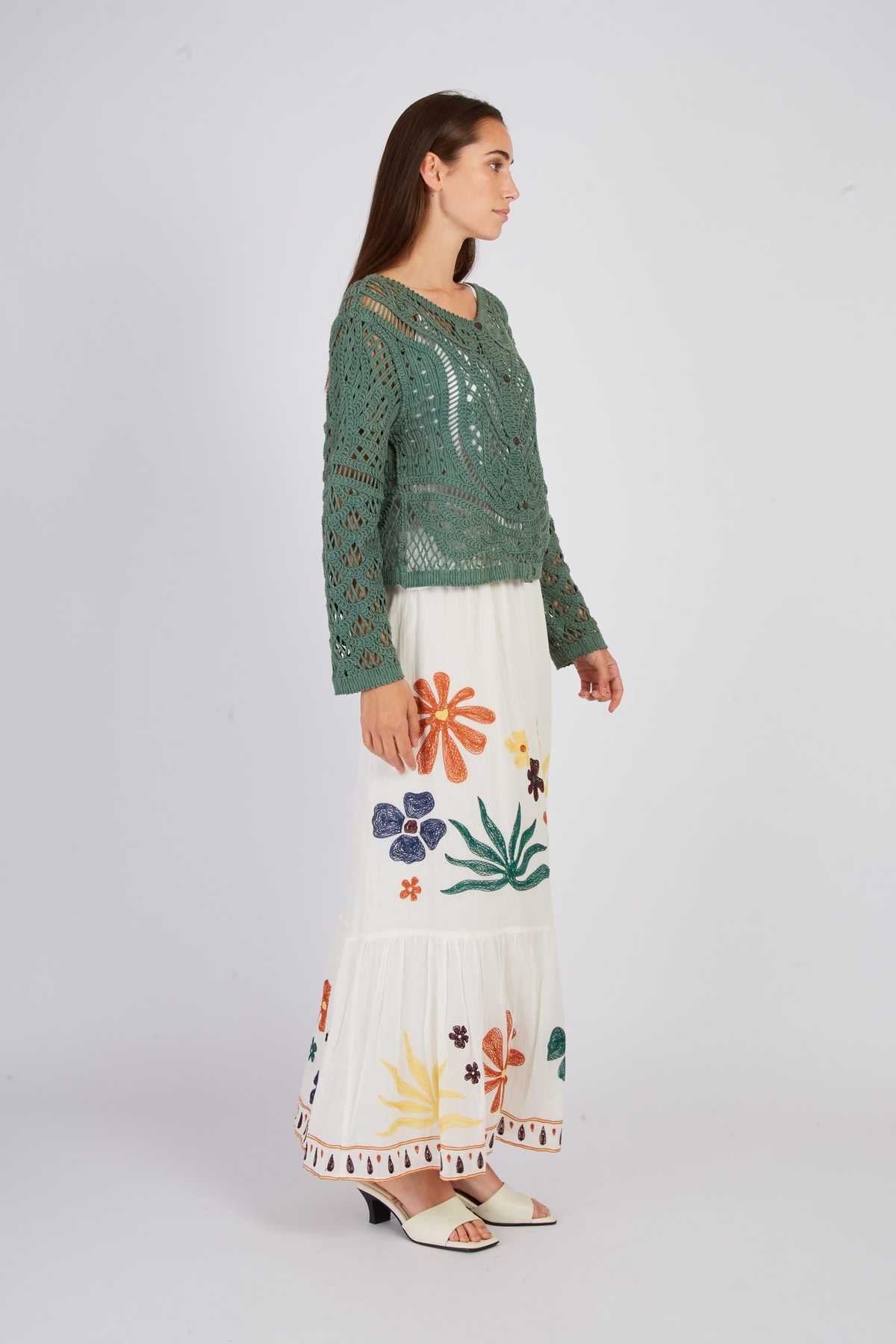 Derhy Jupe Longue Brodée ALBI