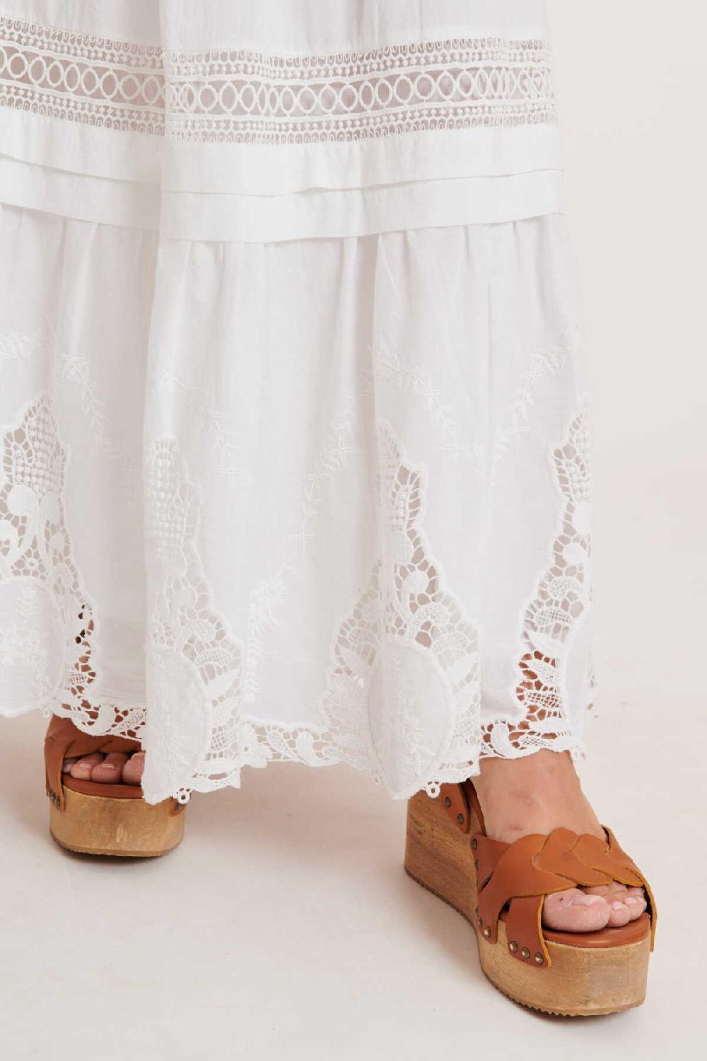 Derhy Jupe Longue évasée Unie Coton FOUGERES