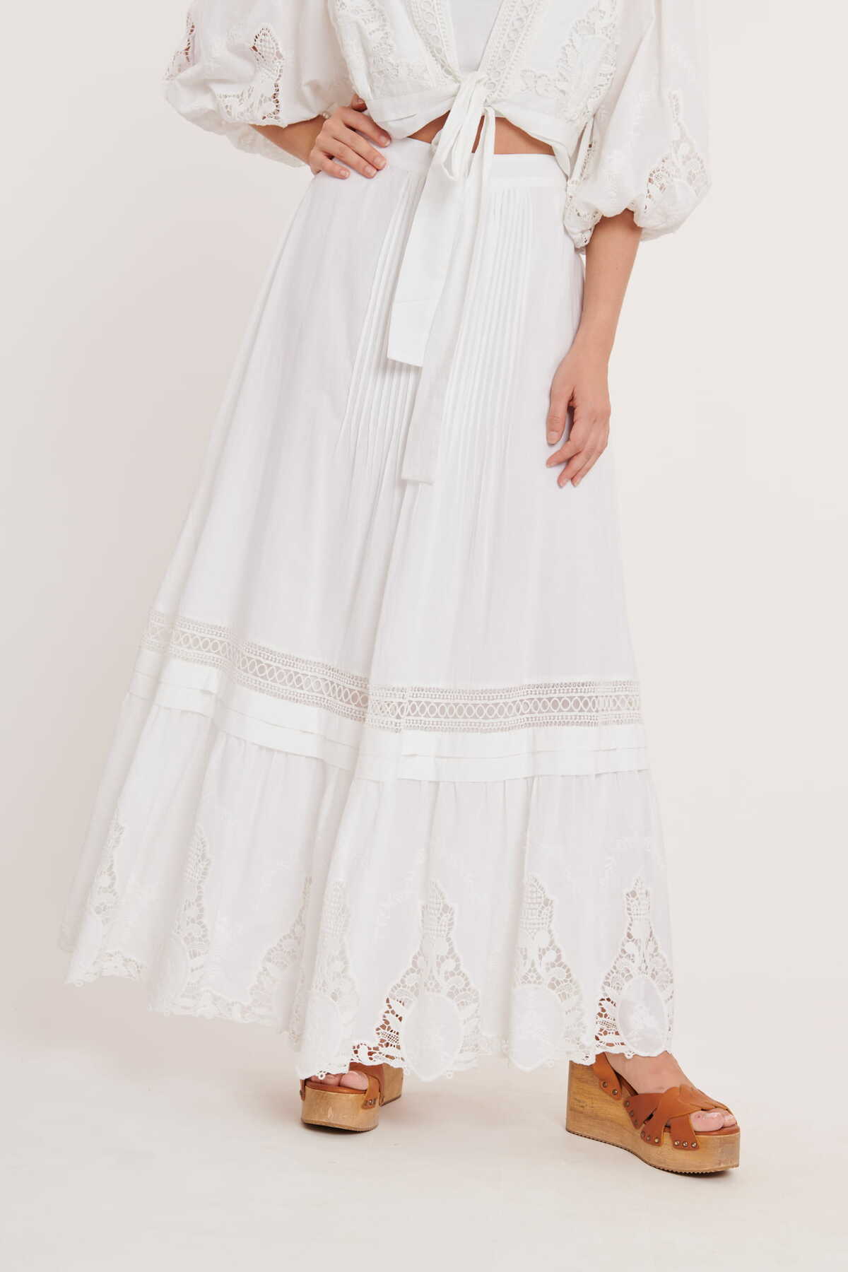 derhy Jupe longue évasée unie coton FOUGERES